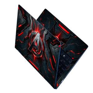 A Logo Superhero Crimson Neon Laptop Skin - View 2