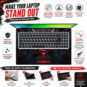 A Logo Superhero Crimson Neon Laptop Skin - View 5