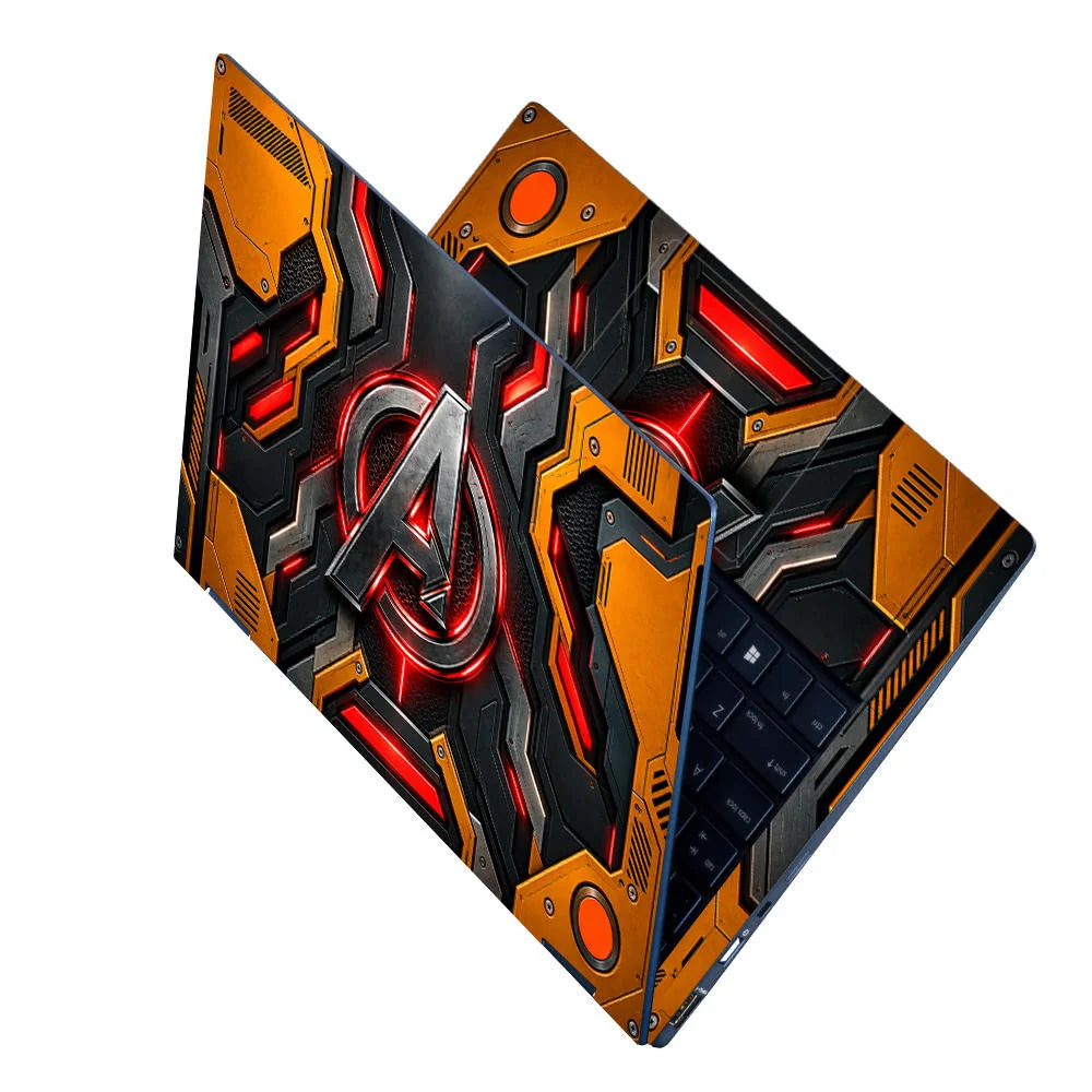 A Logo Superhero Crimson Pulse Laptop Skin - View 2