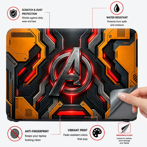 A Logo Superhero Crimson Pulse Laptop Skin - View 4