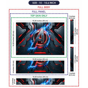 A Logo Superhero Industrial Caution Laptop Skin - View 8