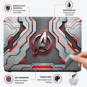 A Logo Superhero Metallic Chrome Laptop Skin - View 4