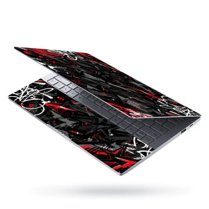Abstract Black Red Graffiti Chaos Laptop Skin - View 3