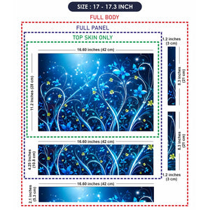 Abstract Blue Glowing Floral Fantasy Swirls Laptop Skin - View 9