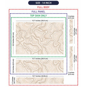 Abstract Brown Line Patterns On Beige Laptop Skin - View 7