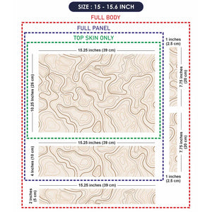 Abstract Brown Line Patterns On Beige Laptop Skin - View 8