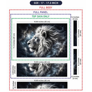Abstract Cosmic White Lion Galaxy Blue Eyes Laptop Skin - View 9