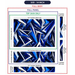Abstract Crystals Blue Sapphire Laptop Skin - View 7