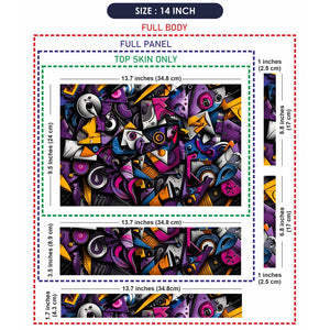 Abstract Cubist Faces Purple Laptop Skin - View 7