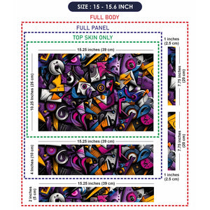 Abstract Cubist Faces Purple Laptop Skin - View 8