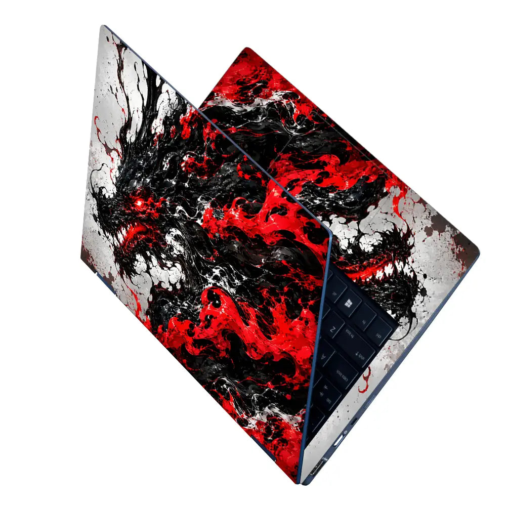 Abstract Dragon Ink Fire Laptop Skin - View 2