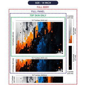 Abstract Drips Orange Blue Paint Laptop Skin - View 7