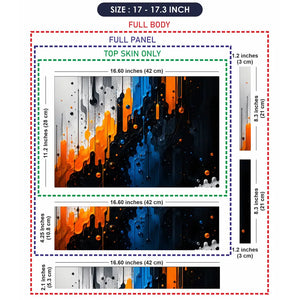 Abstract Drips Orange Blue Paint Laptop Skin - View 9