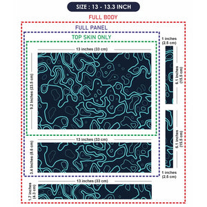 Abstract Geometric Lines In Aqua And Black Laptop Skin - View 6