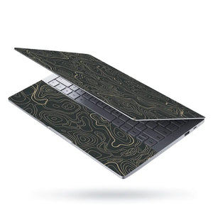 Abstract Geometric Lines On Dark Background Laptop Skin - View 3