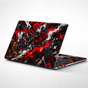 Abstract Graffiti Fire Stream Laptop Skin - View 1