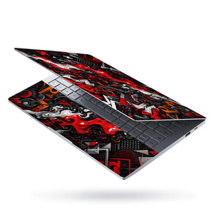 Abstract Graffiti Fire Stream Laptop Skin - View 3