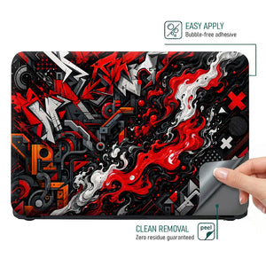 Abstract Graffiti Fire Stream Laptop Skin - View 4