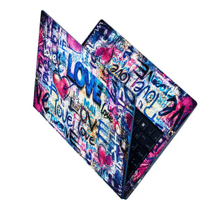 Abstract Graffiti Love Wall Pink Blue Laptop Skin - View 2