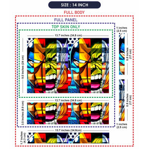 Abstract Heroic Faces Laptop Skin - View 7