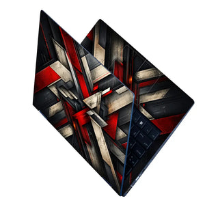 Abstract Industrial Steel Red Beams Laptop Skin - View 2