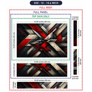 Abstract Industrial Steel Red Beams Laptop Skin - View 8