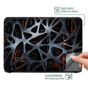 Abstract Lattice Voronoi Steel Laptop Skin - View 4