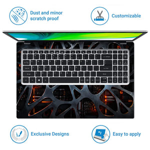 Abstract Lattice Voronoi Steel Laptop Skin - View 5