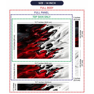 Abstract Marble Red White Liquid Laptop Skin - View 7