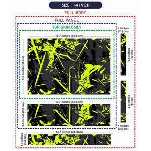 Abstract Neon Green Chaos Laptop Skin - View 7