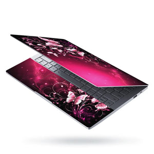 Abstract Pink Butterfly Garden Swirls Laptop Skin - View 3