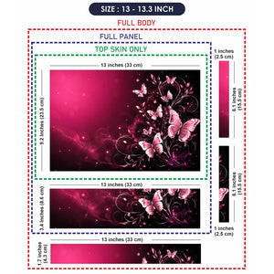 Abstract Pink Butterfly Garden Swirls Laptop Skin - View 6