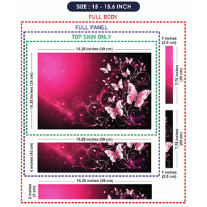 Abstract Pink Butterfly Garden Swirls Laptop Skin - View 8
