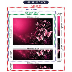 Abstract Pink Butterfly Garden Swirls Laptop Skin - View 9