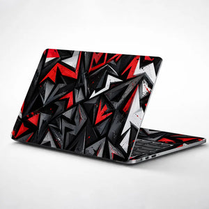 Abstract Shards Red Black Arrows Laptop Skin - View 1