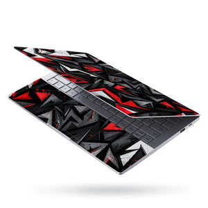Abstract Shards Red Black Arrows Laptop Skin - View 3