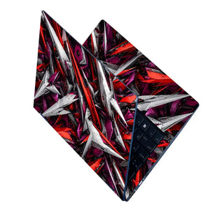 Abstract Spikes Red White Purple Laptop Skin - View 2