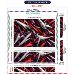 Abstract Spikes Red White Purple Laptop Skin - View 8