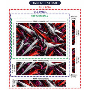 Abstract Spikes Red White Purple Laptop Skin - View 9