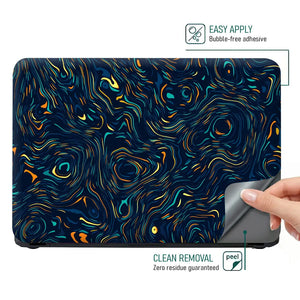 Abstract Swirling Colors On Dark Background Laptop Skin - View 4