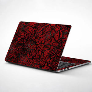 Abstract Tangled Mesh Red Laptop Skin - View 1