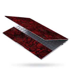 Abstract Tangled Mesh Red Laptop Skin - View 3