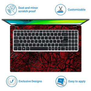 Abstract Tangled Mesh Red Laptop Skin - View 5