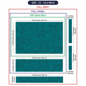 Abstract Teal Contour Lines Pattern Laptop Skin - View 8
