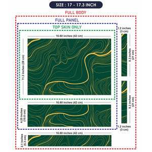Abstract Topographic Lines Gold Green Laptop Skin - View 9