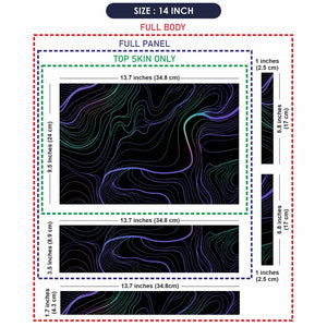 Abstract Topographic Lines Purple Teal Laptop Skin - View 7