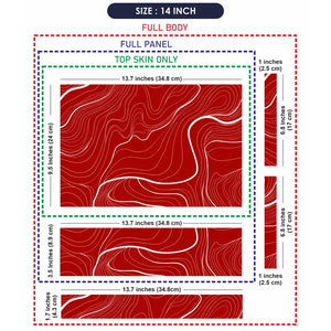 Abstract Topographic Lines White Red Laptop Skin - View 7