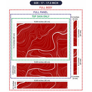 Abstract Topographic Lines White Red Laptop Skin - View 9