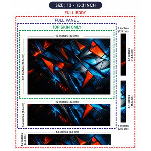 Abstract Triangles Orange Blue Energy Laptop Skin - View 6