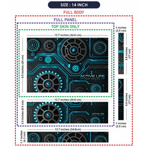 Active Life Cyan Gears Laptop Skin - View 7